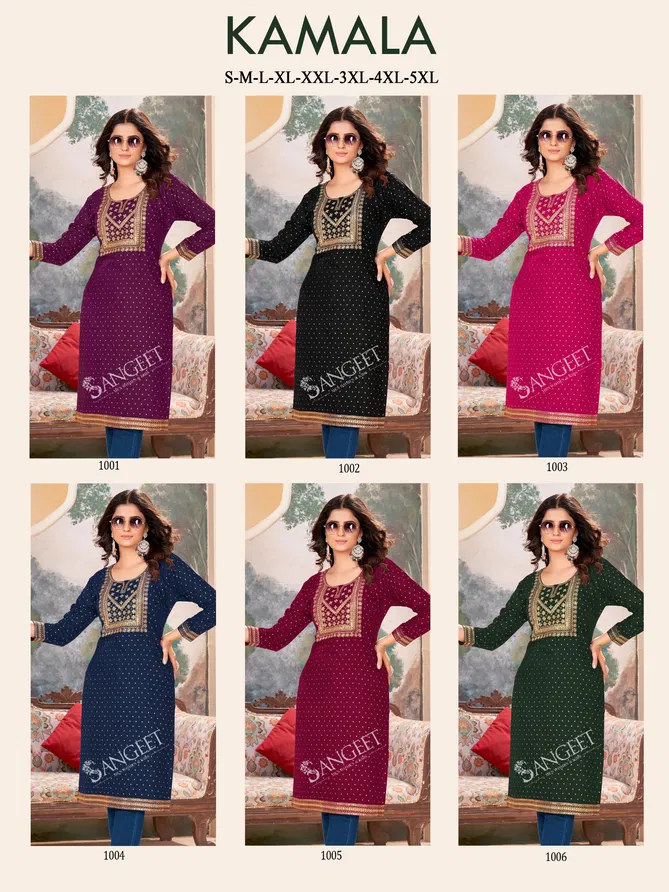 Kamala By Sangeet Rayon Embroidery Kurti Wholesale Online